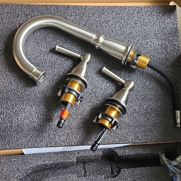 CREA Brushed nickel Faucet And Drain Set